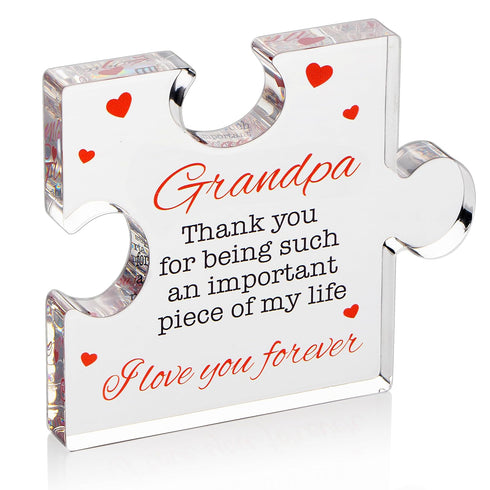 Personalized Engraved Acrylic Block Puzzle for Grandpa  Ideal Gift